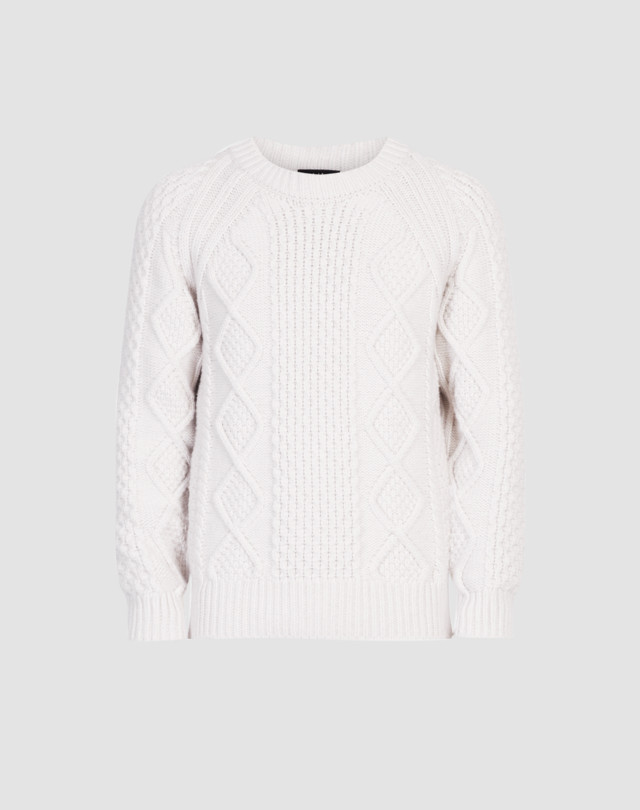 Jumper is shown in ivory