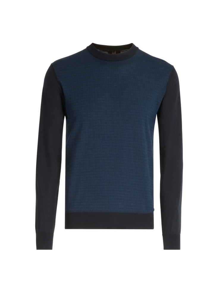 Silk Jacquard Crew Neck DUNHILL JUMPERS Man Silk Jacquard Crew Neck f