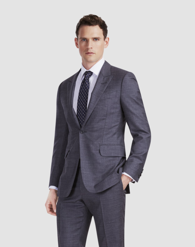 DUNHILL Kensington Fit Textured Wool Check Jacket BLAZERS Man f