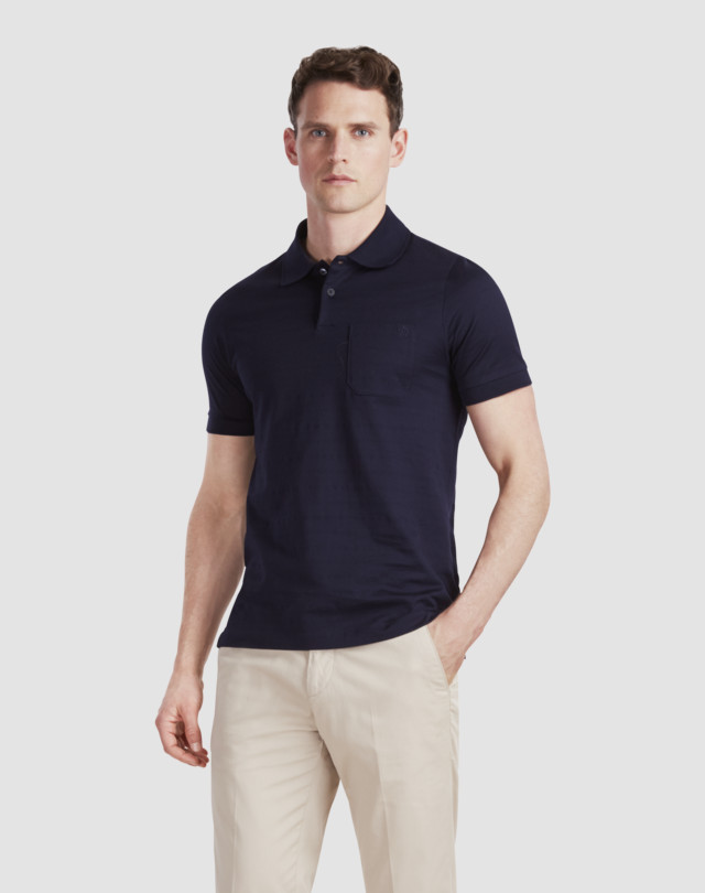 DUNHILL Textured Stripe Cotton Polo POLOS Man f