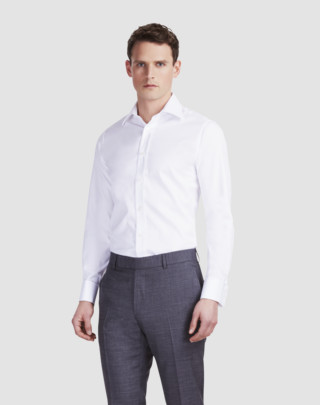 Textured Pique Cotton Shirt