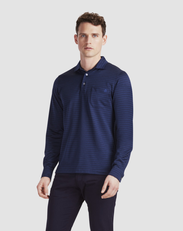 DUNHILL Stripe Silk-blend Polo POLOS Man f