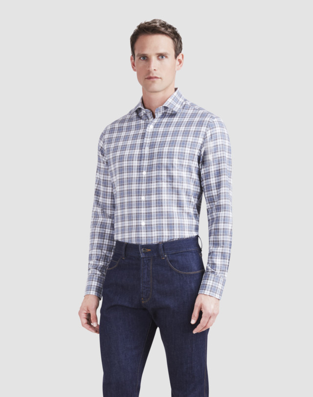DUNHILL Chemise en coton à carreaux ranch Chemise informelle Homme f