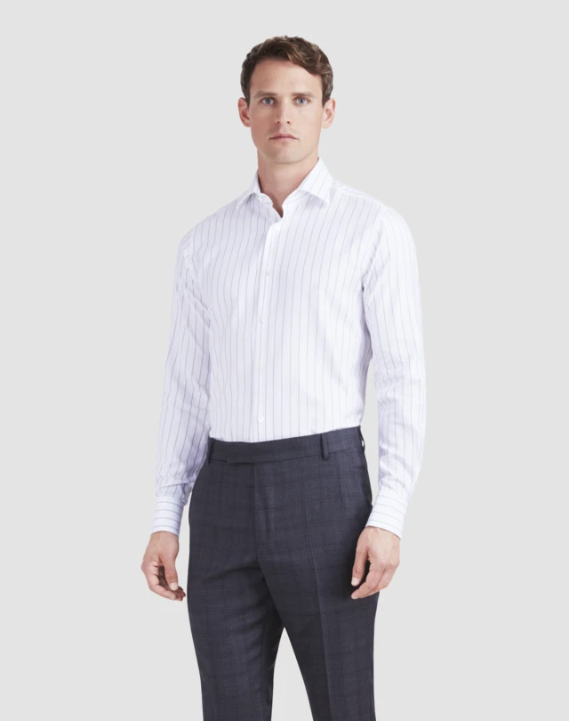 待望の再入荷! [未使用] dunhill ダンヒル ストライプシャツ シルク 