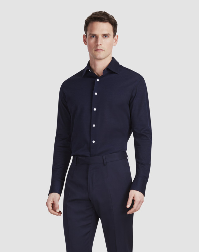 DUNHILL Luxury Lightweight Cotton Pique Shirt Leisure Shirt Man f