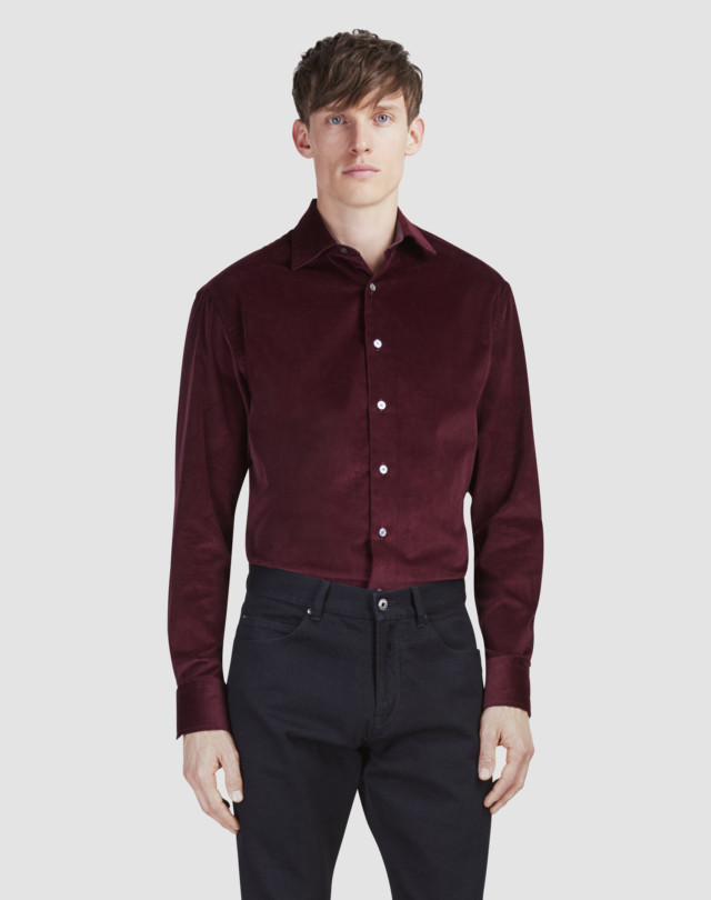 DUNHILL Stretch Needle-cord Shirt Leisure Shirt Man f