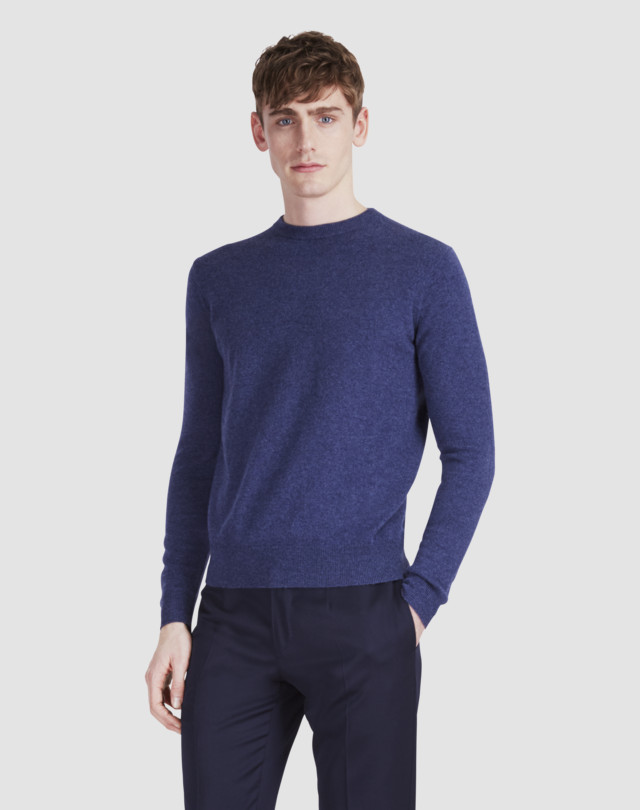 Men's Crew Neck Melange Cashmere Jumper | dunhill UK