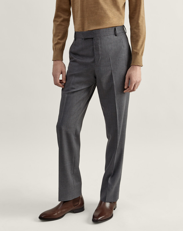 Men's Belgravia Fit High Twist Wool Trousers | dunhill UK