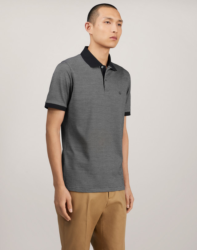 DUNHILL Micro Detail Contrast Polo POLOS Man f