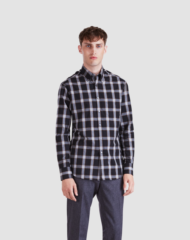 DUNHILL ウィンドウペンチェックシャツ   レジャー シャツ メンズ f