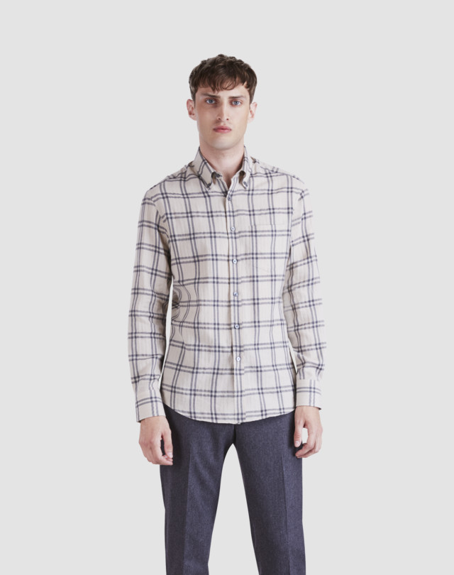 Men's Windowpane Check Shirt | dunhill CA Online Store