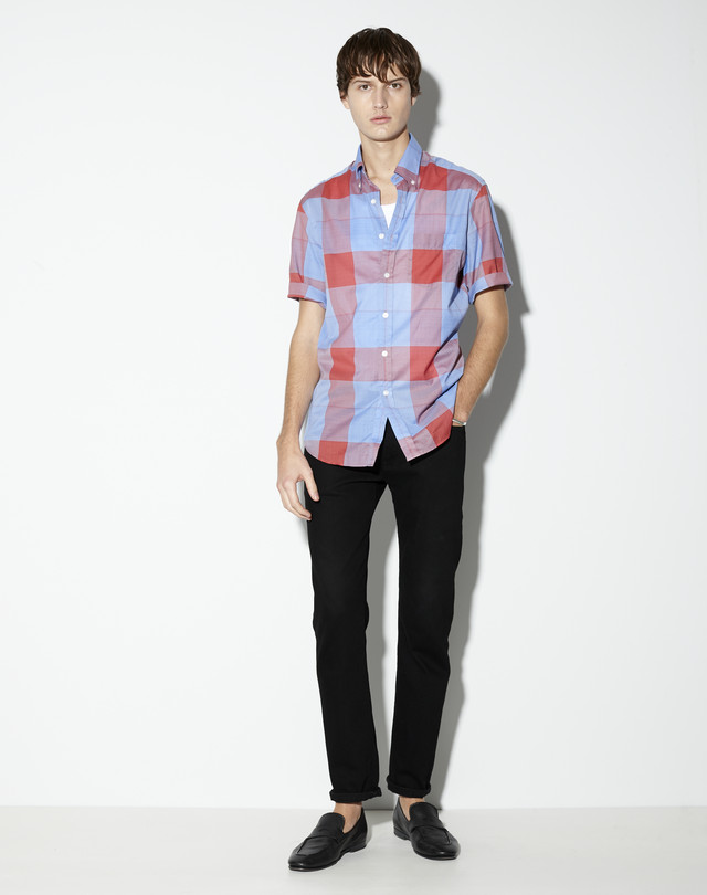 DUNHILL Short-Sleeved Oxford Buttondown Shirt SHORT SLEEVE CASUAL SHIRTS Man f