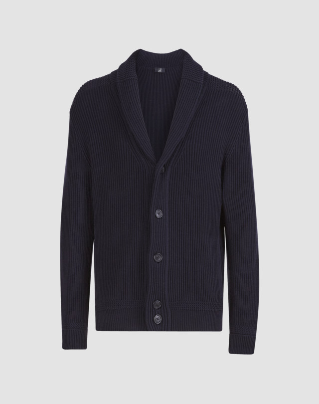 メンズ リブ ショールカラー ニットカーディガン | dunhill JP