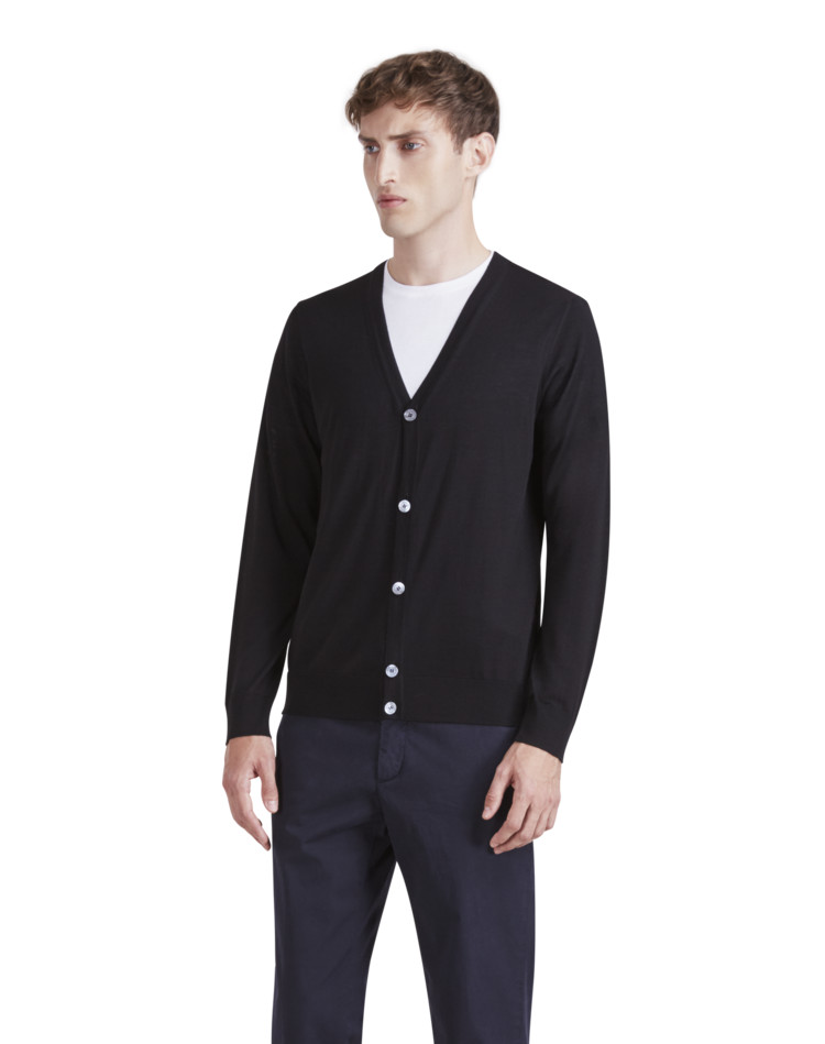 Merino Wool Cardigan DUNHILL CARDIGANS Man Merino Wool Cardigan f