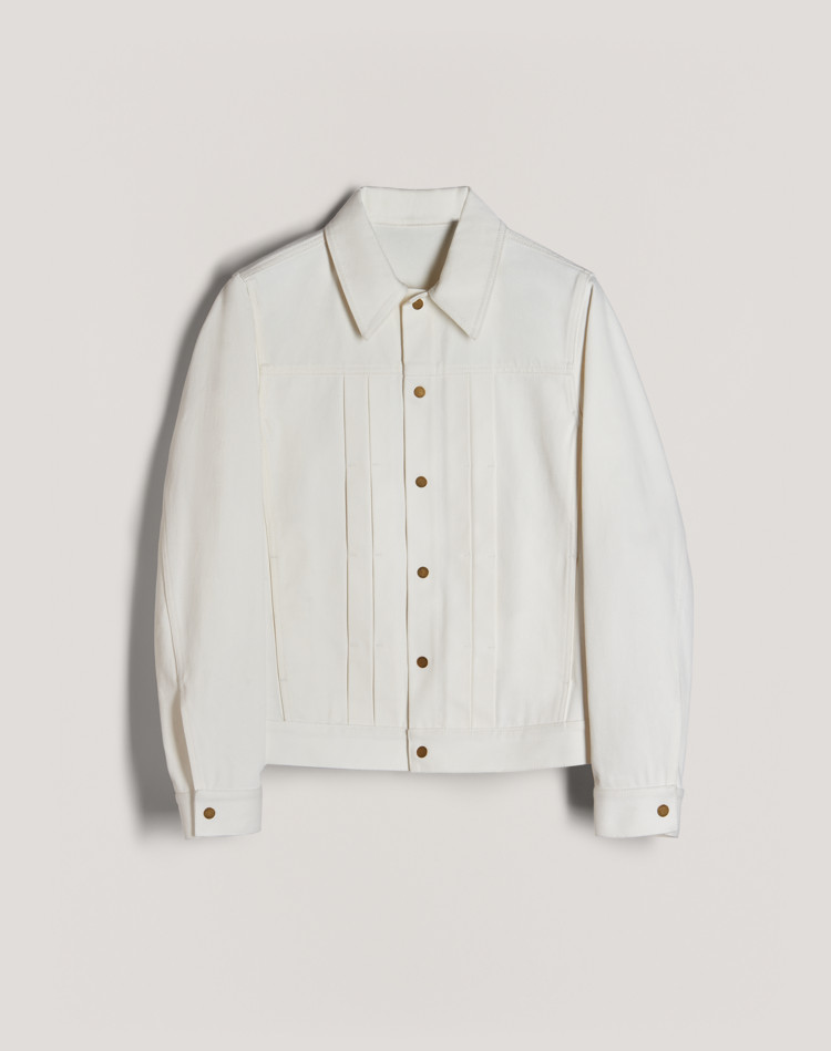 men's white denim jacket