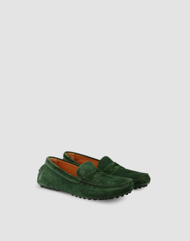 DUNHILL Super soft suede saddle driving shoe Loafers & Drivers Man f
