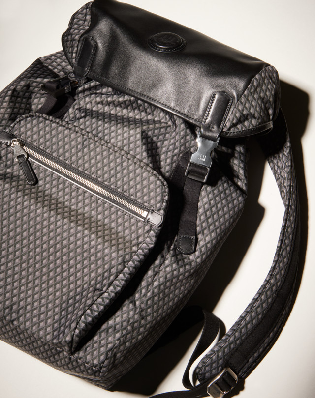 DUNHILL Guardsman Engine Turn Flap Backpack BACKPACKS Man f