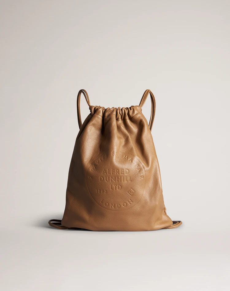 mens leather drawstring bag