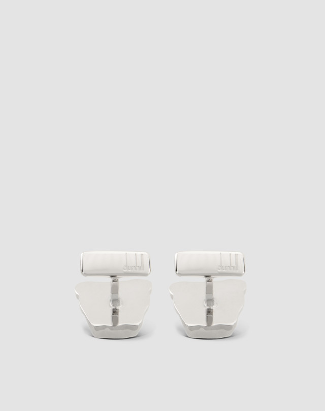 Cufflinks are shown in silver