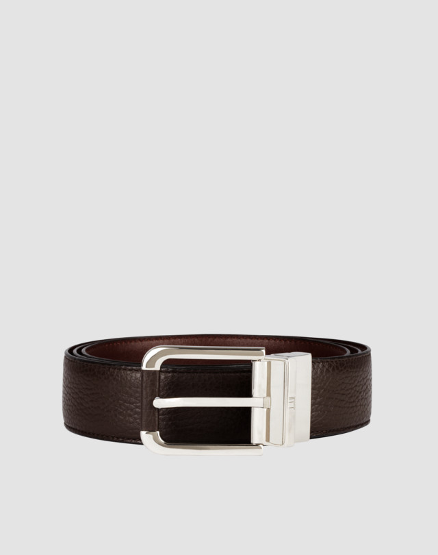 DUNHILL 最高級のアボリティーズ、リバーシブルバックルグレイン革製ベルト ベルト メンズ f