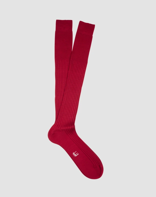 DUNHILL Calze lunghe in cashmere e seta a coste CALZE Uomo f