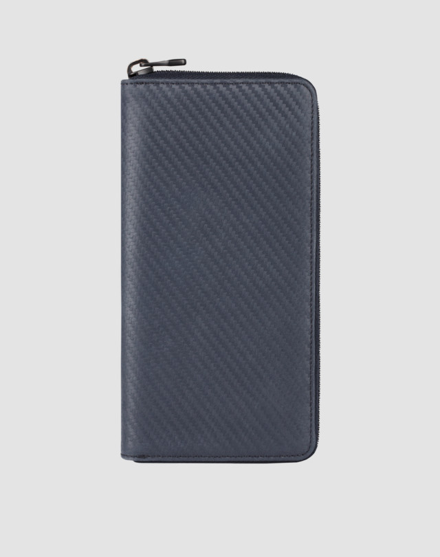 DUNHILL Grand portefeuille zippé en cuir signature Chassis Portefeuille Homme f