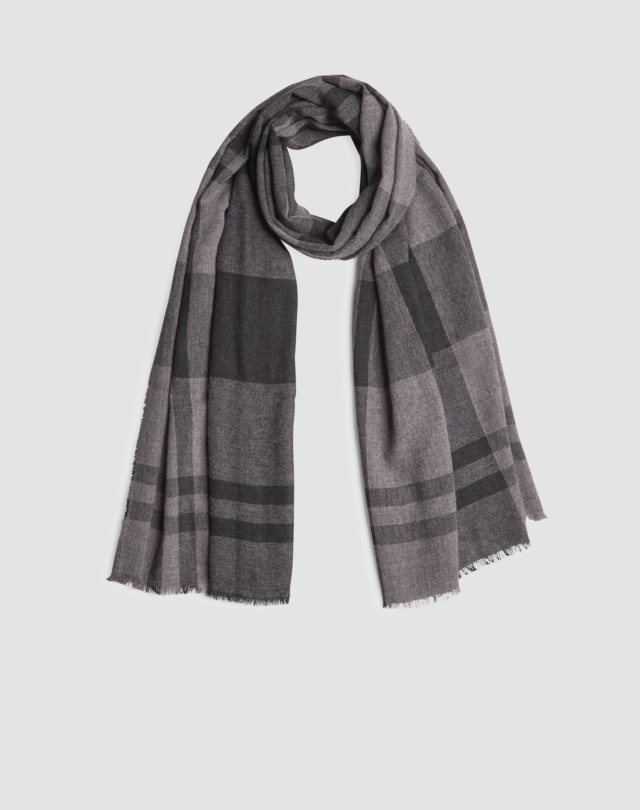 DUNHILL Tonal Check Cashmere Scarf SCARVES Man f
