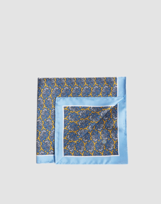DUNHILL Floral Paisley Print Mulberry Silk Pocket Square Pocket square Man f