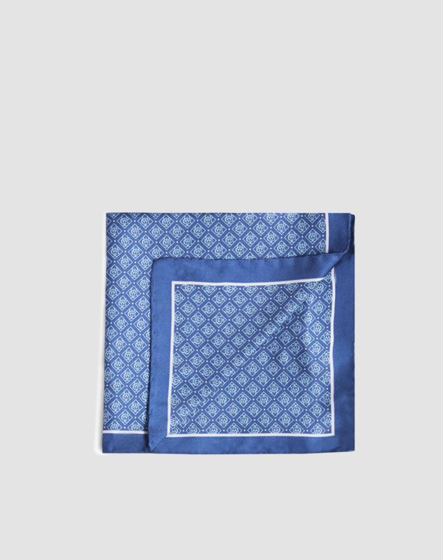 DUNHILL Pochette de costume à motif AD en soie Mulberry Cravates & Pochettes Homme f