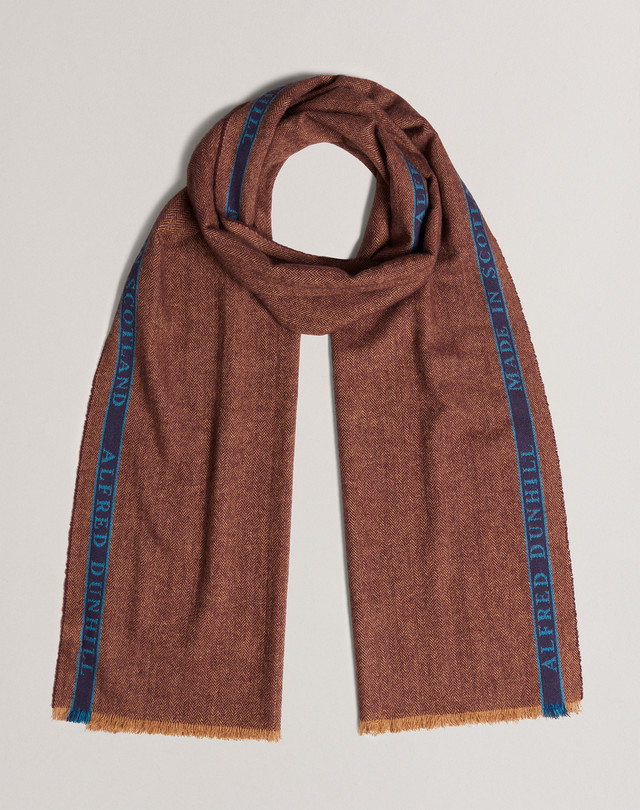 DUNHILL Herringbone Selvedge Cashmere Scarf SCARVES Man f