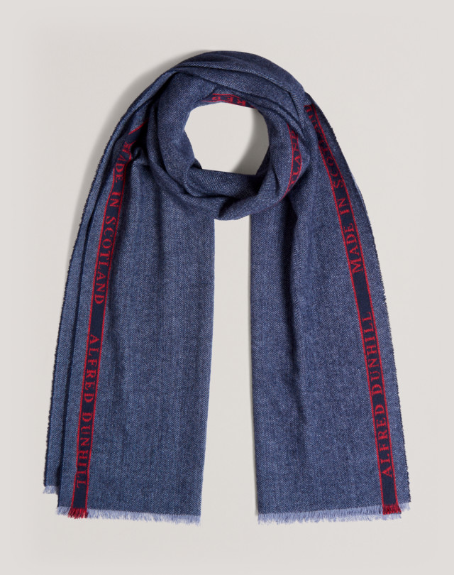 DUNHILL Herringbone Selvedge Cashmere Scarf SCARVES Man f
