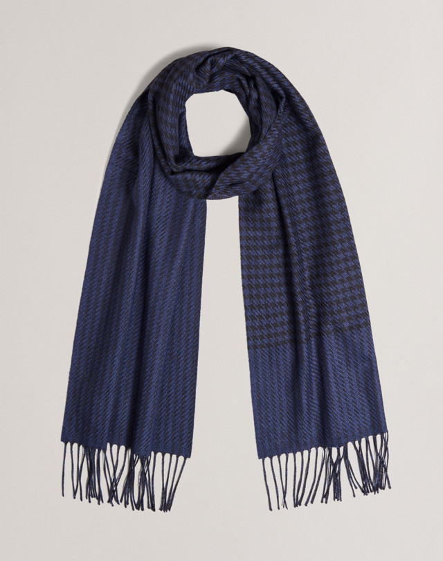 DUNHILL Tassel Edge Houndstooth Scarf SCARVES Man f