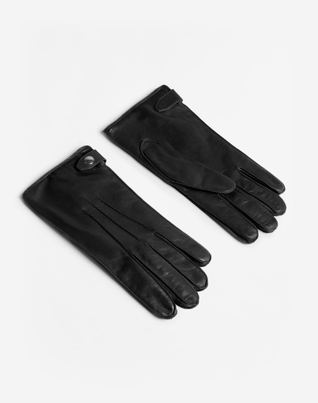 Duke Leather Glove in Nero da Uomo