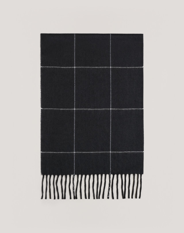 DUNHILL Windowpane Herringbone Scarf SCARVES Man f