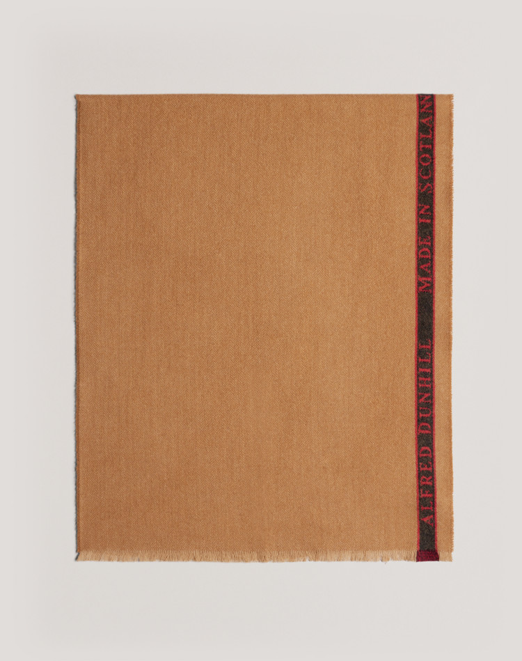 Cashmere Herringbone Selvedge Scarf DUNHILL SCARVES Man Cashmere Herringbone Selvedge Scarf f