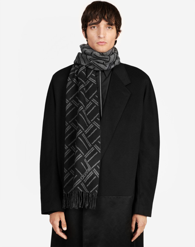 DUNHILL SIGNATURE CASHMERE WOOL SCARF SCARVES Man d