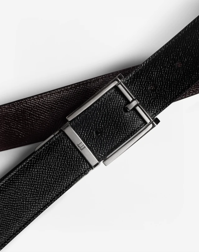DUNHILL 클래식한 직사각형 버클, 35mm 리버시블 Cadogan 가죽 벨트 벨트 남성 d