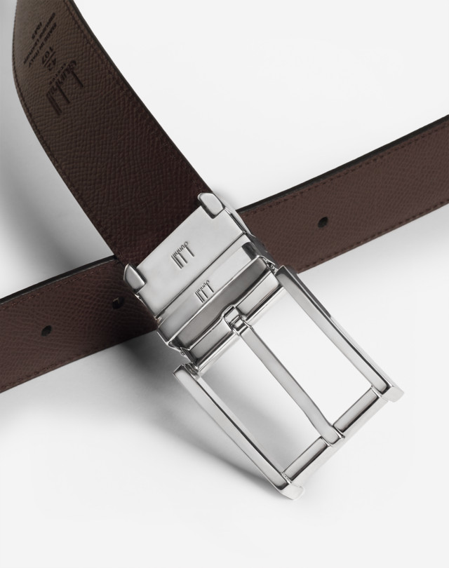 DUNHILL 클래식한 직사각형 버클, 35mm 리버시블 Cadogan 가죽 벨트 벨트 남성 e