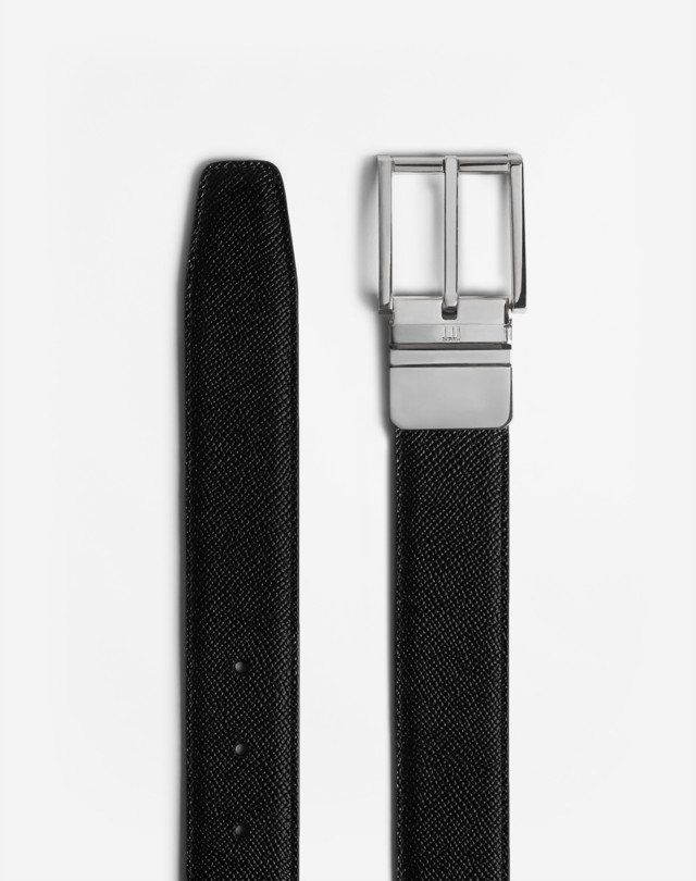 DUNHILL 클래식한 직사각형 버클, 35mm 리버시블 Cadogan 가죽 벨트 벨트 남성 r