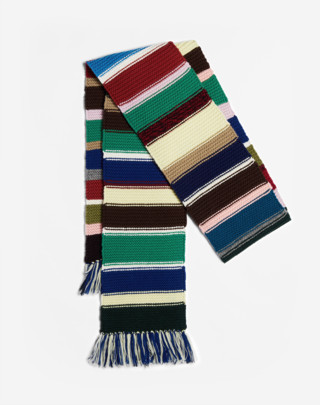 WOOL BLEND STRIPED SCARF 