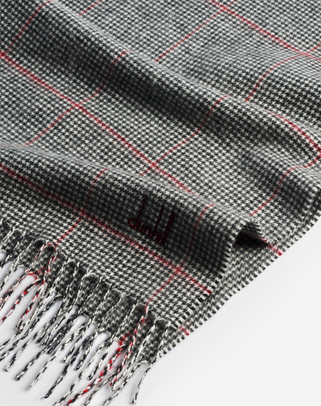 DUNHILL CHECK CASHMERE SCARF SCARVES Man r