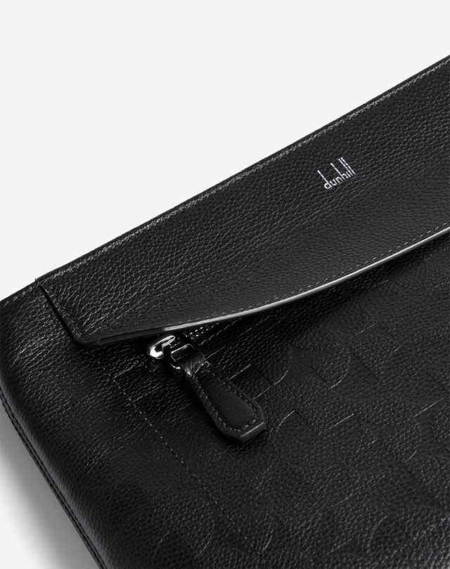 DUNHILL СУМКА-ВИЗИТКА НА МОЛНИИ DUNHILL BELGRAVE С ОПТИЧЕСКИМ МОТИВОМ СУМКА-ВИЗИТКА Для Мужчин d