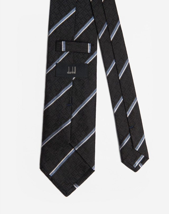 DUNHILL DUNHILL SIGNATURE STRIPE TIE 8CM WOVEN TIES Man r
