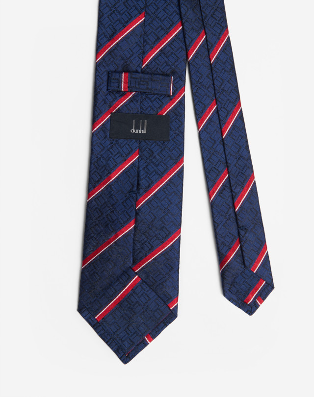 DUNHILL DUNHILL SIGNATURE STRIPE TIE 8CM WOVEN TIES Man r