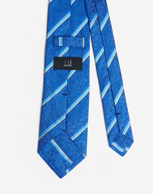 DUNHILL DUNHILL SIGNATURE STRIPE TIE 8CM WOVEN TIES Man r