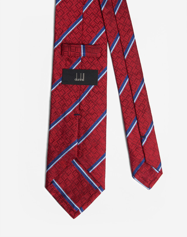 DUNHILL DUNHILL SIGNATURE STRIPE TIE 8CM WOVEN TIES Man r