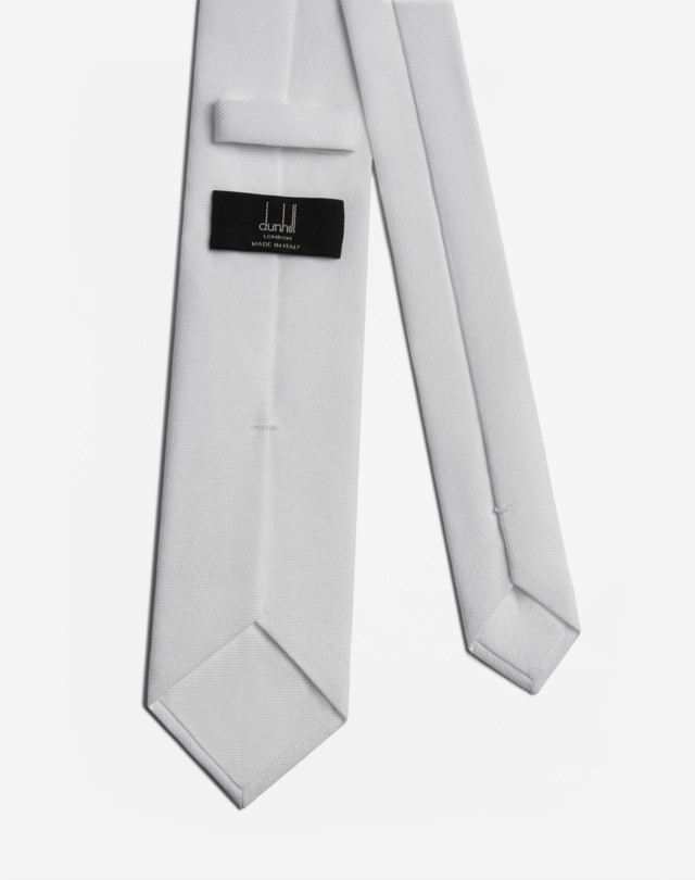 新品 ダンヒル dunhill ネクタイ ジャージーピケ ホワイト