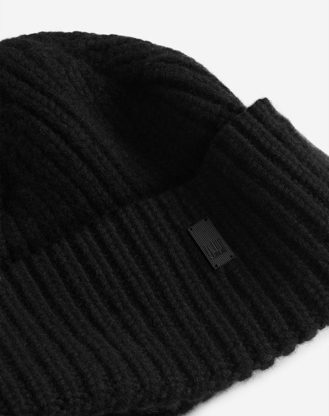 DUNHILL CASHMERE RIBBED BEANIE HATS Man r