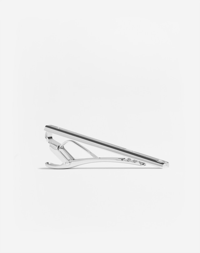DUNHILL TIEBAR LONGTAIL D CUTOUT SILVER TIEBARS Man r