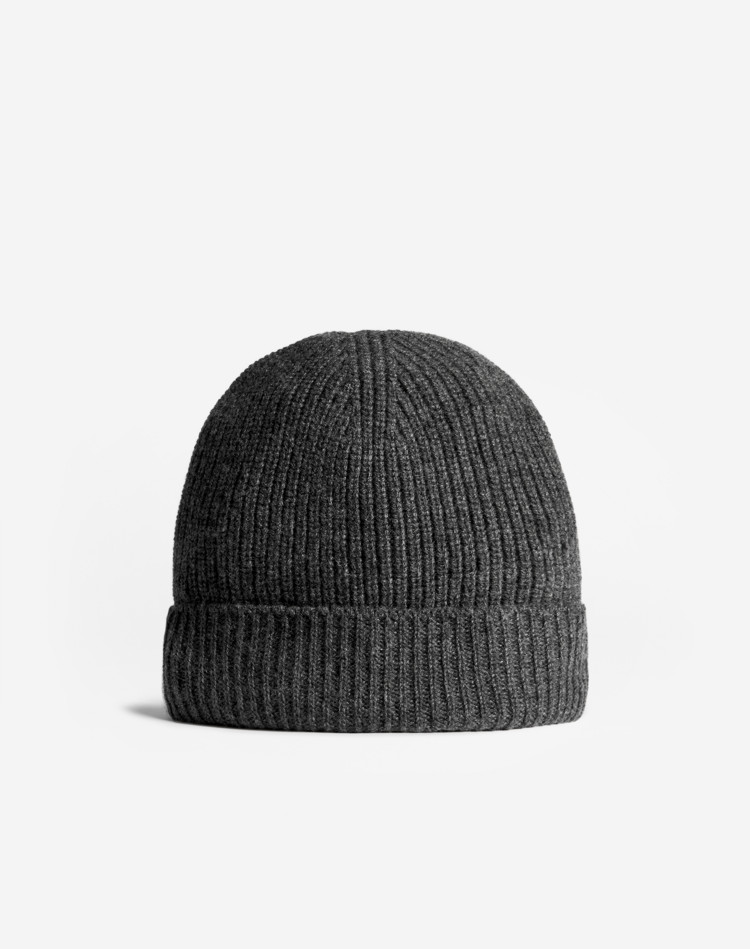 Classic Cashmere Ribbed Beanie DUNHILL HATS Man Classic Cashmere Ribbed Beanie f